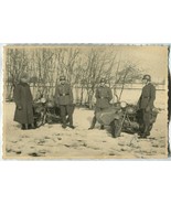 German WWII Photo Wehrmacht Soldiers &amp; Motorcycles with Sidecars 01270 - £11.78 GBP