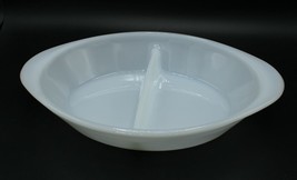 Vintage Glasbake J2352 81 White Divided Dish Microwave Safe 12&quot;x8.5&quot;x2 - £14.18 GBP
