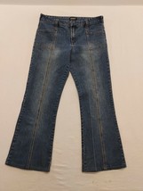 Bongo Retro Style Blue Jeans Women&#39;s Size 13 Stretch High Rise Flared Leg - $13.85
