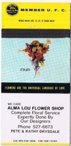 Matchbook Cover Alma Lou Flower Shop Pete &amp; Kathy Drysdale F - £0.55 GBP