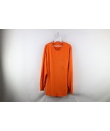 Vintage 90s Streetwear Mens XLT Faded Blank Long Sleeve T-Shirt Blaze Orange - $637.00 MXN