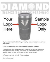 ENGRAVED Custom Personalized Name/Logo 20oz Stainless Steel Tumbler Dark Gray - £18.18 GBP