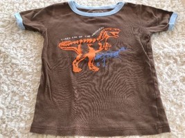 Osh Kosh Boys Brown Orange Dinosaur Short Sleeve Snug Fit Pajama Shirt 8 - £4.33 GBP