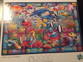 Stained Glass Aquarium Dolphin puzzle 2000 pc - $37.00