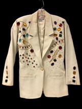 Vtg Y2K 90’s Adam Douglass Adrianna Papell Blazer Jacket Women’s S Small Cotton - £78.24 GBP