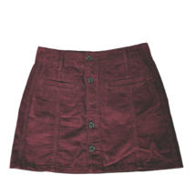 American Eagle Womens Hi-Rise A-Line Skirt Size 4 Corduroy Red Button Front - £18.99 GBP