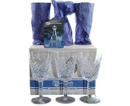 6 Waterford Michele New old stock Irish Crystal Water Goblets - £365.93 GBP