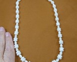 v461-106-1) 23&quot; long 5x10mm White Mother of Pearl pearls beaded strand N... - £46.53 GBP