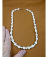 v461-106-1) 23&quot; long 5x10mm White Mother of Pearl pearls beaded strand N... - £46.93 GBP