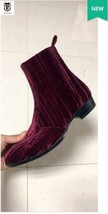 2020 new fashion men booties wine red chelsea boots zip up boots point toe men s thumb200