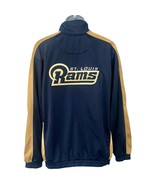 St Louis Rams Blue Gold Embroidered Full Zip Activewear Light Jacket siz... - $37.28