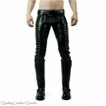 MEN LEATHER LEDER BREECHES JEANS TROUSERS PADDED PANTS TROUSERS 62a FN B... - £72.54 GBP