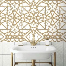 Roommates Rmk10687Wp White And Metallic Gold Shatter Geometric Peel And Stick - £34.75 GBP