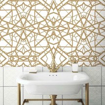 Roommates Rmk10687Wp White And Metallic Gold Shatter Geometric Peel And Stick - £24.76 GBP