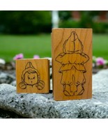 Art Impressions Peek a boo child Set of 2 Wood Rubber Stamps winter snow... - £10.23 GBP