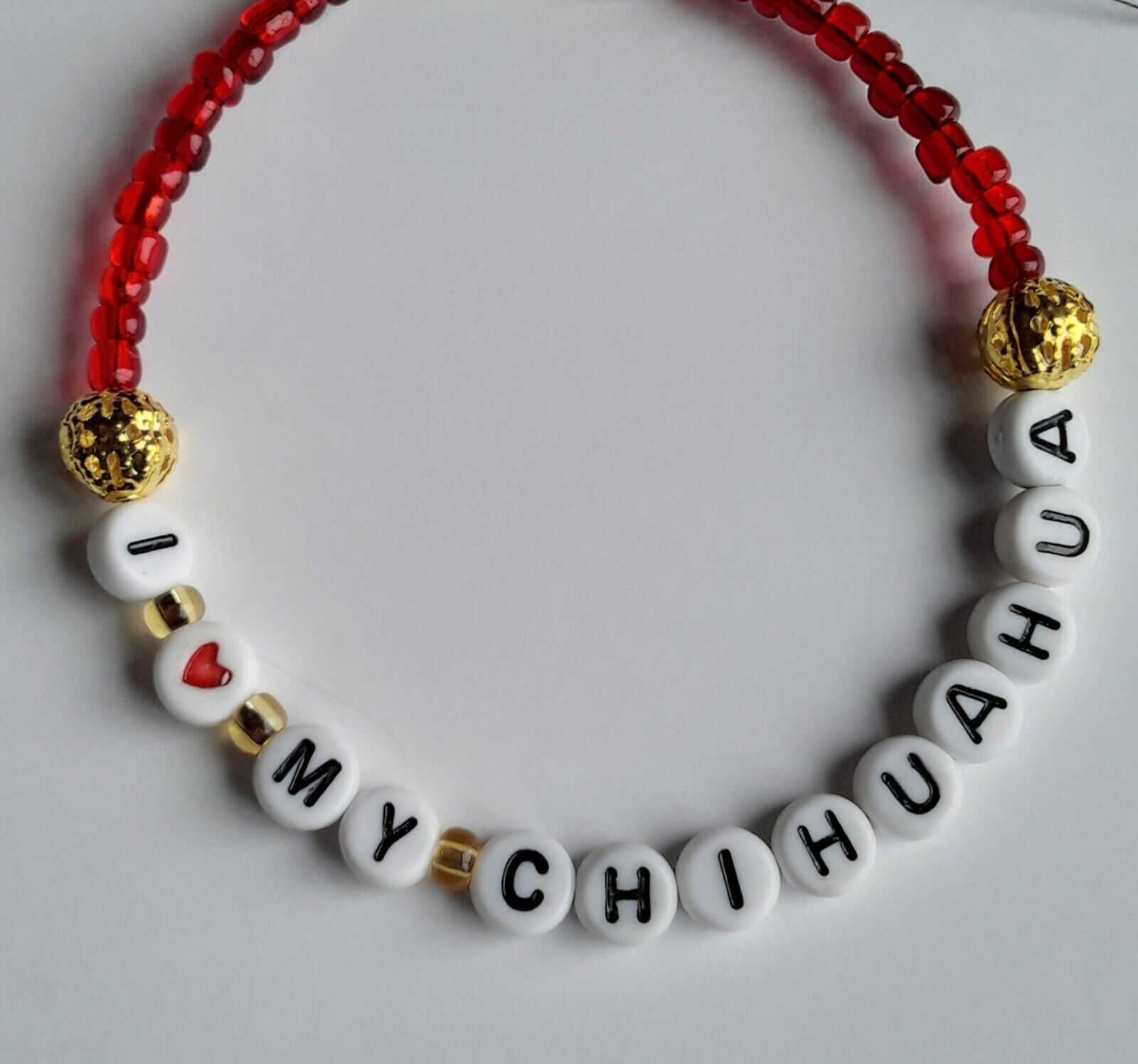 I love my Chihuahua handmade bracelet in Red - $0.99