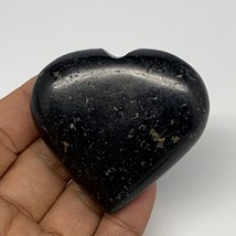 111.5g, 2.1&quot;x2.3&quot;x0.9&quot;, Black Tourmaline Heart Polished Crystal Home Decor, B217 - £10.53 GBP