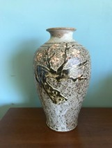 Studio Pottery Stoneware Vase Asian Style Japan Cherry Blossoms. Signed. 11&quot; - £35.61 GBP