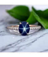 925 Silver Lindy Star Sapphire Gemstone Women&#39;s Ring| 6 Rays Star Sapphi... - $56.95+