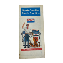 Exxon 1973 Road Map North South Carolina - £24.29 GBP