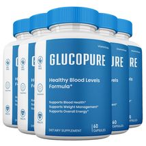 5 Pack GlucoPure Capsules Blood Support, Gluco Pure Glyco Pills Supplement - £97.45 GBP