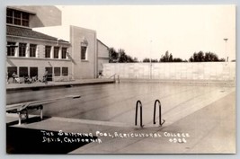 Davis CA RPPC The Swimming Pool Agricultural College Real Photo Postcard L24 - £15.94 GBP