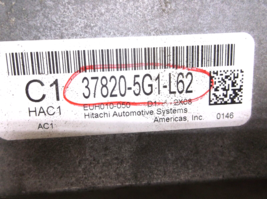 2013..13  HONDA ACCORD  3.5L  AUTOMATIC  /ENGINE COMPUTER.ECU image 2