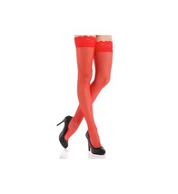 Shirley of Hollywood Lace Top Thigh High (90026) one size/Red - £15.01 GBP