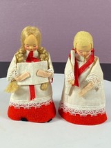 Vintage Christmas Choir Ornament Decorations Felt Paper Mache Japan lot of 2 - £10.72 GBP