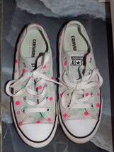 Converse All Star Polka Dot Ox Gray,Pink,&amp;Green Colorway Sneakers Size 3... - $30.00