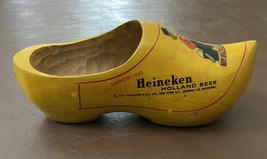 Vintage Heineken Beer Wooden Clog Advertisement Yellow Shoe Made in Holland - £15.92 GBP