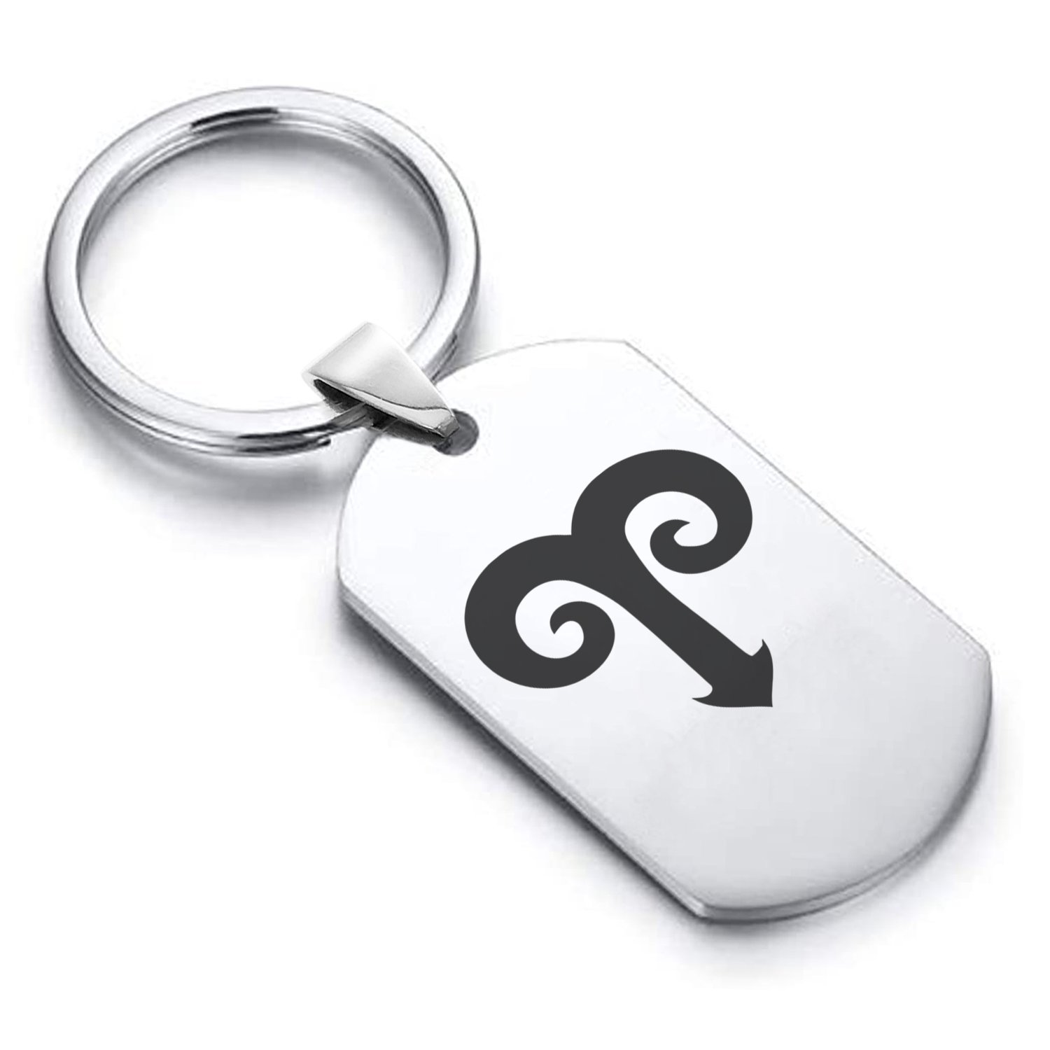 Primary image for Stainless Steel Astrology Aries (Ram) Sign Dog Tag Keychain