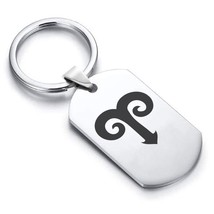 Stainless Steel Astrology Aries (Ram) Sign Dog Tag Keychain - £7.82 GBP