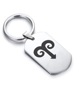 Stainless Steel Astrology Aries (Ram) Sign Dog Tag Keychain - £8.01 GBP