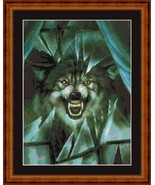 ANGRY WOLF - pdf cross stitch chart  in 14/18 count Original Artist Unknown - £9.48 GBP