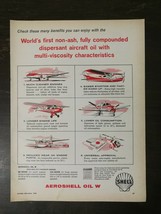 Vintage 1960 Shell Aeroshell Aviation Oil Full Page Original Ad - £5.25 GBP