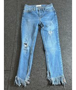 Free People Jeans Sz 26 Blue We The Free Great Heights Frayed Distressed... - £18.57 GBP