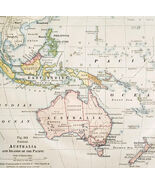 1916 Map Australia New Zealand Pacific Island Philippine Political DWSS15 - $183.10 MXN