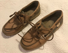 Youth Boy&#39;s 2M US Bluefish Sperry Lanyard Shoes Boat Topsiders Camel Tan Brown - £14.63 GBP