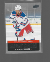 K&#39;Andre Miller 2021-2022 UD Series 1 Debut Dates DD-6 New York Rangers - $0.75