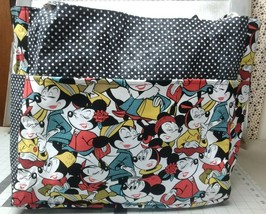 Minnie Mouse Retro Design Polka Dot Disney XL Purse/Project Bag Handmade 15x18 - £36.57 GBP