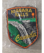 Vintage Niagra Falls Canada, Shield Shaped, Embroidered Fabric Patch - $357.07 MXN