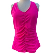 Lucy Perfect Core Ruched Halter Tank Top sz XL Built-in Bra Athletic NWT $65 - £11.04 GBP
