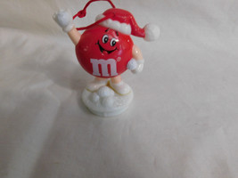M Ms Red Plain With a Santa Hat and Pile of Snowballs Topper Ornament 1990 - $37.17 MXN