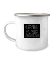 12 oz Camper Mug Coffee Mug Funny Gym and Jesus  - £20.05 GBP