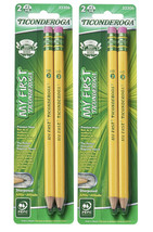 2 Sets My First Ticonderoga Presharpened #2 Pencils Total 4 Pencils - £9.48 GBP