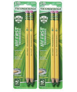 2 Sets My First Ticonderoga Presharpened #2 Pencils Total 4 Pencils - £9.33 GBP