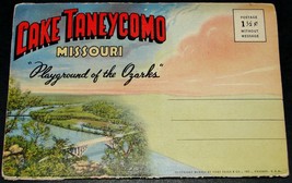1941 Souvenir POSTCARD FOLDER Lake Taneycomo OZARKS MO Curt Teich &amp; Co 6... - £15.65 GBP