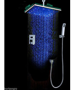 Luxury Bathroom Shower Set with 16&quot; Rainfall Sq LED Shower Head, Double-... - €383,04 EUR+