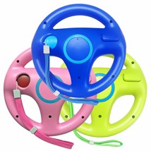 3Pcs Blue Pink Green Racing Steering Wheel With Wrist Strap For Wii And ... - $44.99